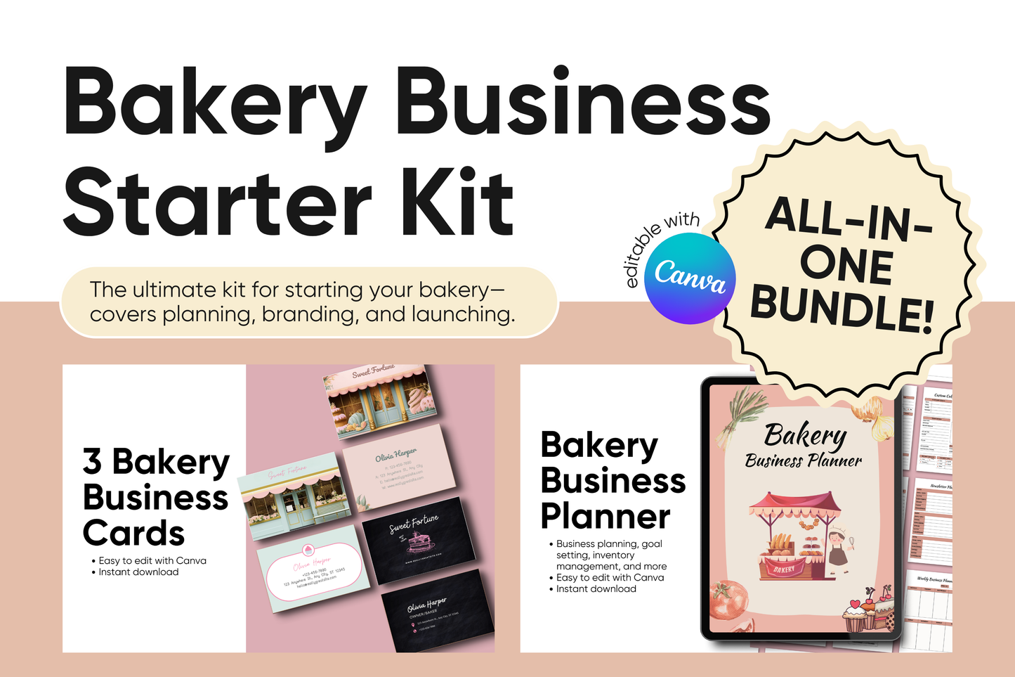 bakery business branding kit 2024