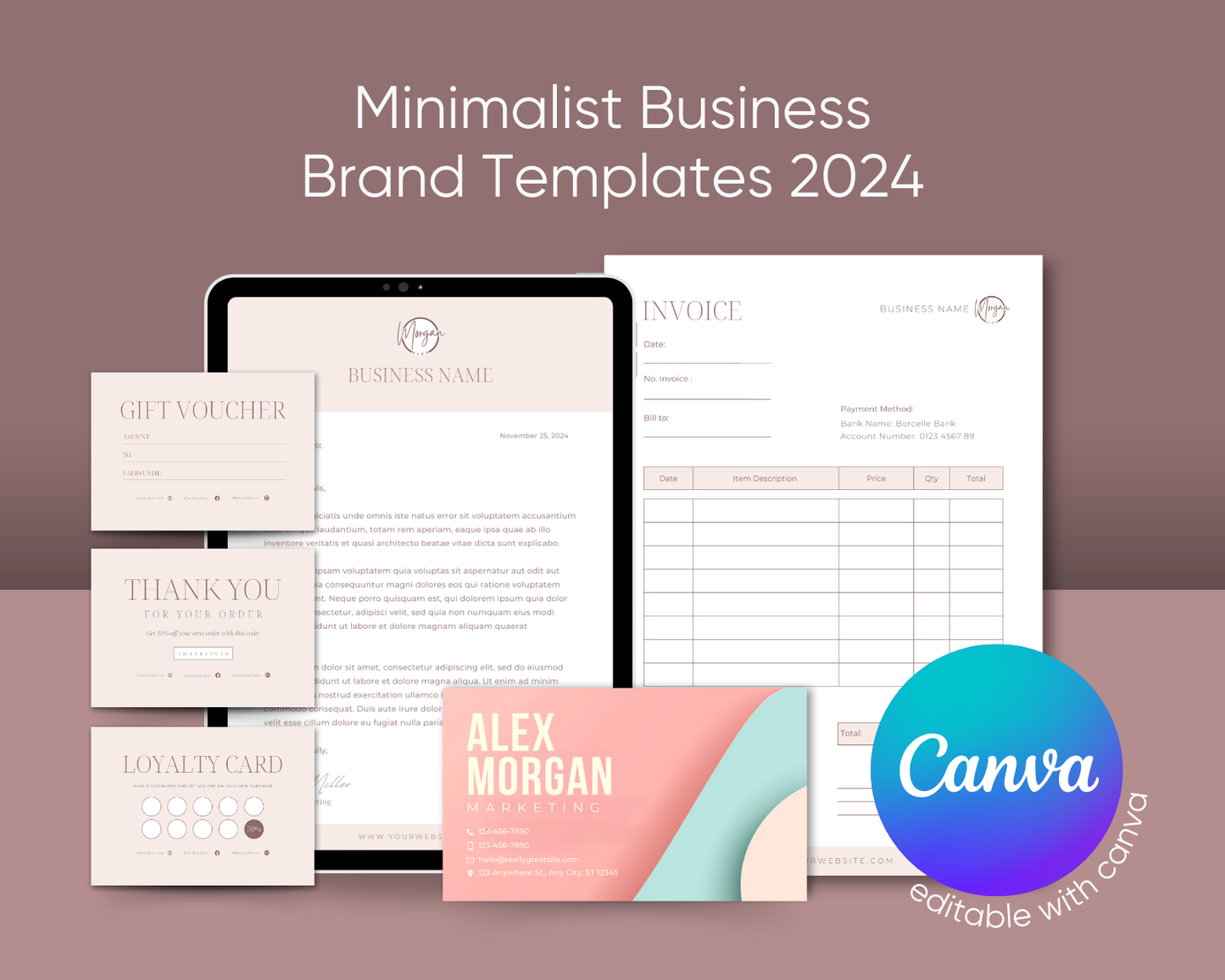 minimalist templates for business branding design 2024